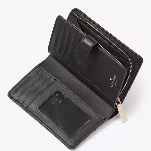 KATE SPADE Carey Medium Compact Bifold Wallet BLACK COLOR - Picture 8 of 15